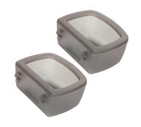 2 Pieces Crate Dog Bowls for Wire Cages or Crates for Pets Puppy Guinea Pigs Gray, 9.5x6.5x6cm