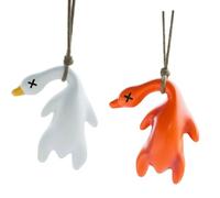 2 Pieces Creative Roast Duck Hanging Decoration Keychain Pendant Texture Car Interior for Parking Car in Kitchen or Dining Room, フリーサイズ
