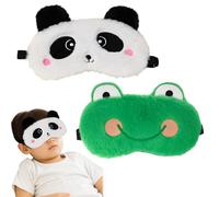 2 Pieces Cute Panda Frog Sleeping Mask Soft Plush Blindfold, Funny Emoticons Sleep Mask Eye Mask Eye Cover for Girls Boys Women Men Children Home Sleeping Travel