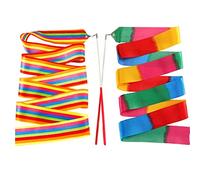 2 Pieces Dance Ribbons for Children, Rhythmic Gymnastic Ribbon Dancing Streamers with a Twirling Rod for Gym Training Circus Baton Art