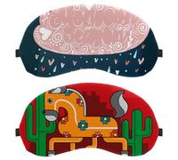 2 Pieces Day of The Dead Horse Red Sleep Eye Mask for Side Sleeper, Sleeping Mask, Light Blocking Eye Mask, Soft Eye Shade Cover for Travel, Nap, Plane