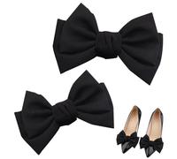 2 Pieces Decorative Shoe Clips Handmade Bow Knot Charms Removable Satin Bow Buckle Clips Wedding Party Outfit Accessories for Women Girls Dress Pumps Flats High Heels,shoe clips women