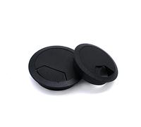 2 Pieces Desk Grommet, Desk Cable Wire Grommet Cord, PC Computer Desk Plastic Grommet, Tidy Wire Hole Cover Wire Organizers, 60 mm/ 2.36 Inch Mounting Hole Diameter (Black)