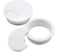 2 Pieces Desk Grommet, Desk Cable Wire Grommet Cord, PC Computer Desk Plastic Grommet, Tidy Wire Hole Cover Wire Organizers, 60 mm/ 2.36 Inch Mounting Hole Diameter (White)