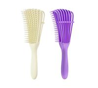 2 Pieces Detangling Brush for Afro America/ African Hair Textured 3a to 4c, Knots Detangler Easy to Clean (Beige, Purple)