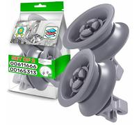 2 Pieces Dishwasher Wheels Upper Basket with The Original Code 00611666 611666 00165313 165313 for Bosch Dishwashers for Siemens for Neff - Warranty 5 Years - ONIX TECH