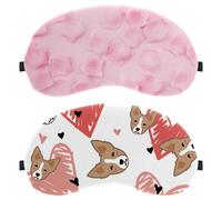 2 Pieces Dog and Heart Pattern Eye Mask for Side Sleeper, Sleeping Mask, Sleep Eye Mask, Soft Eye Shade Cover for Travel, Nap, Plane, Light Blocking