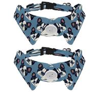 2 Pieces Dog Cat Bowtie Tie, Pets Costume Adjustable Formal Necktie Collar for Cats Small Dogs Puppy Party Accessories, Boston Terrier Dogs