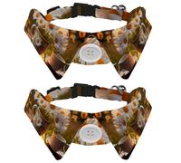 2 Pieces Dog Collars with Bow Tie and Bell, Daisy in Cup Sunlight Outdoor Adjustable Cat Bow Ties Collar for Small Medium Boys and Girls Pets Puppies Kittens