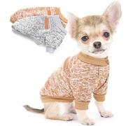 2 Pieces Dog Sweaters for Small Dogs Dog Clothes Female Winter Fleece Puppy Sweaters Warm Pet Outfit for Yorkie, Chihuahua, Bulldog, Dachshund, Pug,M