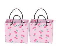 2 Pieces Dollhouse Paper Bags Shopping Bags Simulation 1:12 Scale Miniature Paper Bags Model Scene Props Mini Dollhouse Accessories (J)