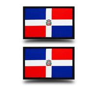 2 Pieces Dominican Republic Flag Tactical Patch | Clear Knitting Embroidered Color | Military Hook and Loop Dominican Emblem for Caps, Backpack,Vest,Uniform,Clothes, Helmet, Dog Harness