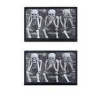 2 Pieces Don't See Don't Talk Don't Listen Patch Tactical Fun Skull Brothers Vest Hook & Loop Fastener Backing Emblem Patch for Clothes Uniform Armband Airsoft Jacket Jean Appliques