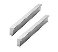2 Pieces Door Handle Aluminum Closet Handle Silver Cabinet Pulls L-Shaped Dressing Table Handle Drawer Handle Gloves Cabinet Knobs Door Levers (Hole Distance 128mm)