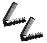 2 Pieces Double Headed Travel Hair Brush, Collapsible Pocket Comb, Anti-Static Small Folding Brush for Thick Curly or Straight Hair and Wigs, Effortlessly Detangles