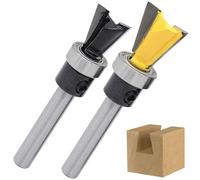 2 Pieces Dovetail Joint Bearing Router Bit Set, 1/4 Inch Shank Dovetail Jig Bits Woodworking Milling Cutter Tools for Furniture Building Cabinet Making-Cutting Diameter 1/2'' 5/8''