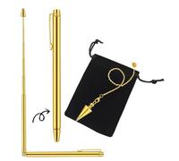 2 Pieces Dowsing Rods and Pendulum Set, Solid Brass Pure Copper Detector Rod, Metal Detector Rods, Finding Tools with Velvet Pouch for Treasure Hunting, Spritual Energy Detection