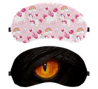 2 Pieces Dragon's Eye Sleep Mask, Completely Block Out Light Eye Mask for Side Sleeper, Zero Eye Pressure Night Blindfold, Adjustable Eye Shade Cover