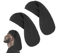 2 Pieces Dreadlock Cap Large Satin Bonnet for Sleeping Long Hair Dreads Head Wrap Loc Caps Dreadlocks for Curly Braids Wave, Shower Cap Hair Accessories for Women Men