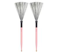 ＡＷＨＡＯ 2 Pieces Drum Brush Double-sidedUse Double-Ended Drum Brush Maple Wood Drumstick for Drummers, Students , Pink