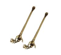 2 Pieces Ear Waxed Removal Tool Buddhas Hand Ear Scoops Retro Ear Pick Guanyin Hand Flower Ear Spoon