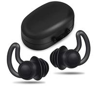 2 Pieces Earplugs for Sleep Noise Cancelling Ultra Comfortable Silicone Noise Reduction Ear Plugs for Sleeping Snoring Racing Shooting Traveling Concerts Ear Protection (Black)