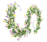 2 Pieces Easter Garland, 6.8ft Ea-ster Egg Garla-nd For Mantle, Faux Easter Egg Hangable Garland Decor, Eas-ter Decorations Indoor, Artificial Eggs Wreath Holiday Spring Decorations For Home