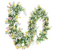 2 Pieces Easter Garland, 6.8ft Ea-ster Egg Garla-nd For Mantle, Faux Easter Egg Hangable Garland Decor, Eas-ter Decorations Indoor, Artificial Eggs Wreath Holiday Spring Decorations For Home