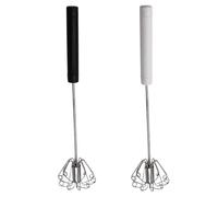 2 Pieces Egg Whisk, Handpush Eggs Beater, Stainless Steel Egg Whisks, Milk Frother, Lightweight Handheld Beating Whisking Tools for Coffee Milk Kitchen Baking Stirring Mixing