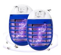 2 Pieces Electric Fly Catcher Indoor Fly Zapper Plug In With UV Light | Lamp Electric Swatter Zapper,ins-ect, For Home Indoor And Outdoor