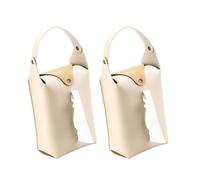 2 Pieces Elegant PU Leather Tissue Box For Car Hanging Living Room Paper Towel Dispenser Stylish Napkin Container Stylish Tissue Container