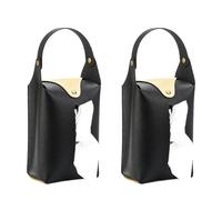 2 Pieces Elegant PU Leather Tissue Box For Car Hanging Living Room Paper Towel Dispenser Stylish Napkin Container Living Room Tissue Organizer