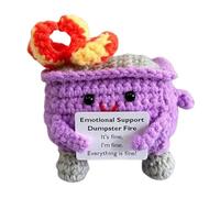 2 Pieces Emotional Crochet Fire | Fire Crochet Dolls | Cute Fire Plush | Emotion Support Crochet Dolls | Fire Desk Accessories