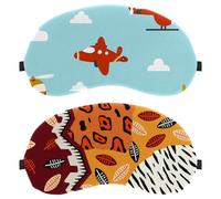 2 Pieces Eye Mask Animal Tribe Skin, Sleep Mask for Side Sleeper, Soft Sleeping Eye Mask for Women Men, Complete Light Blocking, Zero Pressure Night Blindfold