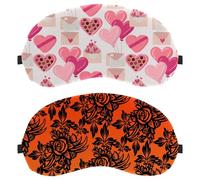 2 Pieces Eye Mask for Side Sleeper, Classy Rose Pattern Sleeping Mask, Sleep Eye Mask, Soft Eye Shade Cover for Travel, Nap, Plane, Light Blocking