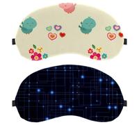 2 Pieces Eye Mask for Side Sleeper, Dark Blue Technologic Background Sleeping Mask, Sleep Eye Mask, Soft Eye Shade Cover for Travel, Nap, Plane, Light Blocking