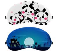 2 Pieces Eye Mask for Side Sleeper, Halloween Night Castle Full Moon Sleeping Mask, Sleep Eye Mask, Soft Eye Shade Cover for Travel, Nap, Plane, Light Blocking