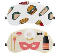 2 Pieces Eye Mask for Side Sleeper, Happy New Year Background Elements Sleeping Mask, Sleep Eye Mask, Soft Eye Shade Cover for Travel, Nap, Plane, Light Blocking