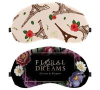 2 Pieces Eye Mask for Side Sleeper, Sleeping Mask, Floweral Dreams Dark Background-01 Sleep Eye Mask, Soft Eye Shade Cover for Travel, Nap, Plane, Light Blocking