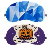 2 Pieces Eye Mask for Side Sleeper, Sleeping Mask, Halloween Letters Sleep Eye Mask, Soft Eye Shade Cover for Travel, Nap, Plane, Light Blocking