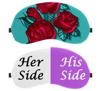 2 Pieces Eye Mask for Side Sleeper, Sleeping Mask, Her Side and His Side White Purple Sleep Eye Mask, Soft Eye Shade Cover for Travel, Nap, Plane, Light Blocking