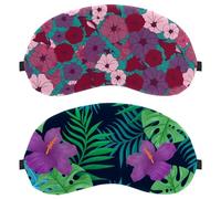 2 Pieces Eye Mask for Side Sleeper, Sleeping Mask, Natural Tropical Flowers Sleep Eye Mask, Soft Eye Shade Cover for Travel, Nap, Plane, Light Blocking