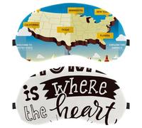 2 Pieces Eye Mask for Side Sleeper, Sleeping Mask, Sleep Eye Mask, Home is Where The Heart is Soft Eye Shade Cover for Travel, Nap, Plane, Light Blocking