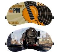 2 Pieces Eye Mask for Side Sleeper, Sleeping Mask, Train Steam Traffic Railway Sleep Eye Mask, Soft Eye Shade Cover for Travel, Nap, Plane, Light Blocking