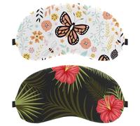 2 Pieces Eye Mask for Side Sleeper, Sleeping Mask, Tropical Flowers Palm Leaves Sleep Eye Mask, Soft Eye Shade Cover for Travel, Nap, Plane, Light Blocking