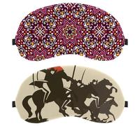 2 Pieces Eye Mask for Side Sleeper, Sleeping Mask, Vintage Japanesse Cavalry Silhouette Sleep Eye Mask, Soft Eye Shade Cover for Travel, Nap, Plane, Light Blocking