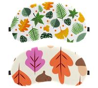 2 Pieces Eye Mask, Sleep Mask for Side Sleeper, Colorful Maple Leaf & Acorn Pattern Soft Sleeping Eye Mask for Women Men, Complete Light Blocking, Zero Pressure Night Blindfold