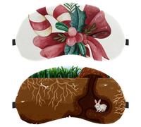 2 Pieces Eye Mask Sleeping Eye Mask for Side Sleeper Rabbit Family Living in The Hole Zero Eye Pressure Night Blindfold Adjustable Sleep Cover Completely Block Out Light Eye Shade