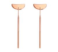 2 Pieces Eyelash Extension Mirror Half-moon Shape Eyelash Mirror Lash Mirror Detachable Eyelash Inspection Mirror Stainless Steel Lash Extension Mirror Makeup Inspection Mirror, Rose Gold