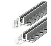 2 Pieces F-Type Fixed Glass Channel, Frameless Door Track with U Seal Base Fit 6-12mm, Trim Strip Profile for Shower Enclosure(F Type Gray,Fit 0.5"/1.2cm Glass)